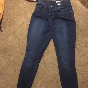 Dark wash skinny jeans